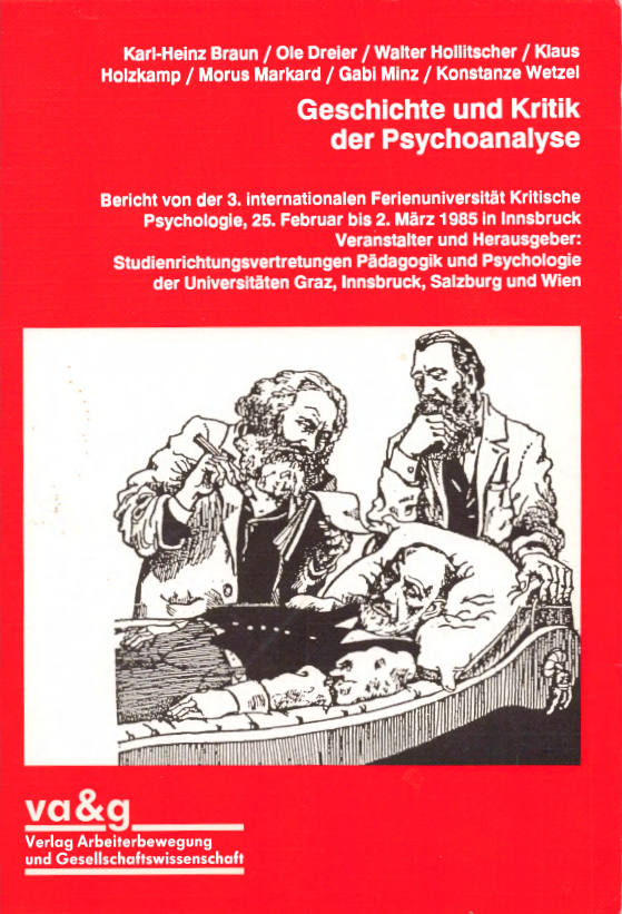 Cubierta: Braun et al. Informe acerca de la tercera universidad internacional de verano de la Psicología Crítica, 1985 (en alemán)